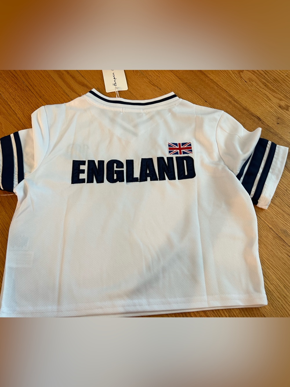 white Harper & Ivy kids' England soccer jersey 10 Union Jack Tee - Picture 2 of 2
